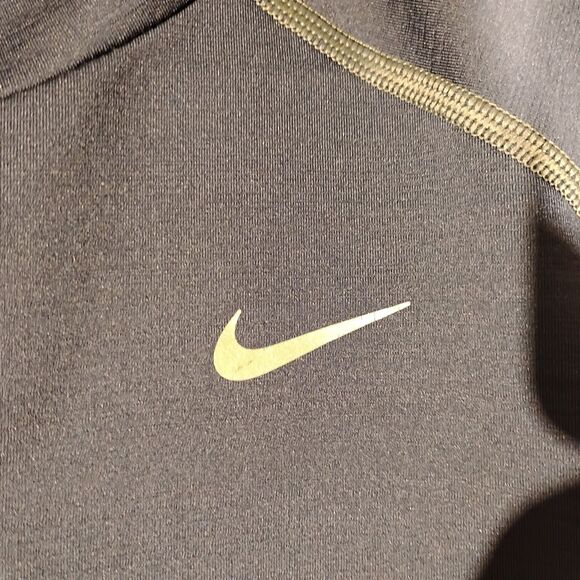 Nike Pro Combat shirrt mens L LArge navy blue 1/4 zip hyperwarm long sleeve - Picture 4 of 13